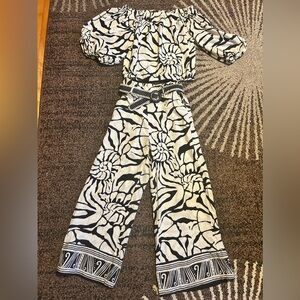 Rachel Zoe Black and White Patterned 2 Piece Set